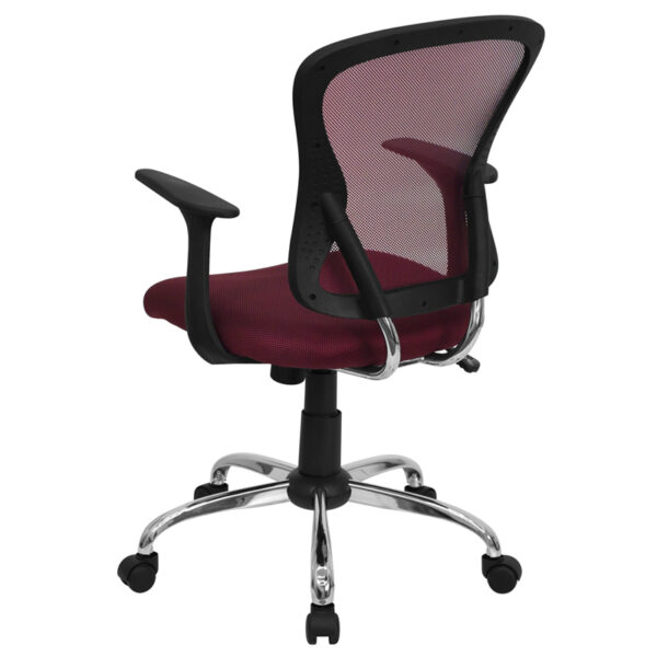Contemporary Task Office Chair Burgundy Mid-Back Task Chair