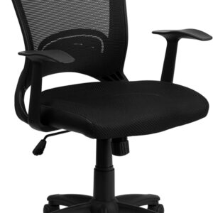 Wholesale Mid-Back Designer Black Mesh Swivel Task Office Chair with Arms