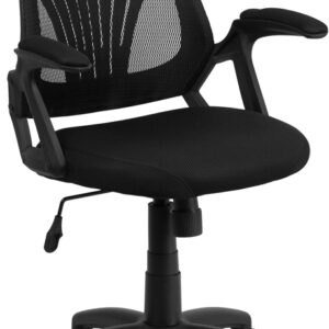 Wholesale Mid-Back Designer Black Mesh Swivel Task Office Chair with Open Arms