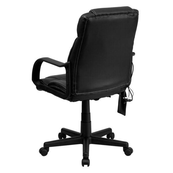 Contemporary Office Chair Black Mid-Back Massage Chair