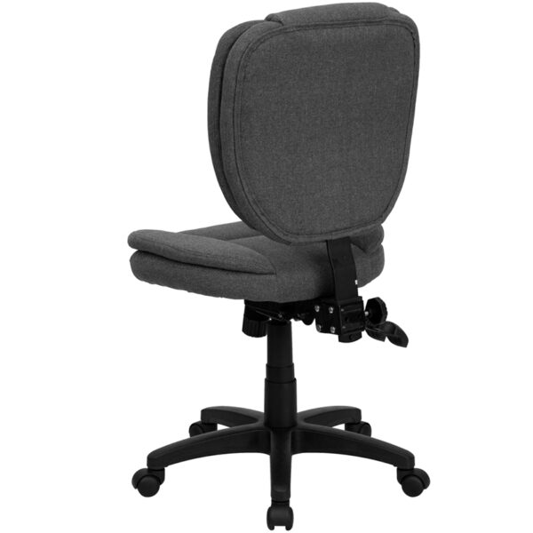 Contemporary Task Office Chair Gray Mid-Back Fabric Chair