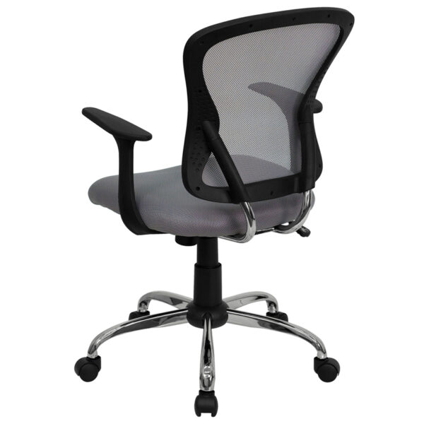 Contemporary Task Office Chair Gray Mid-Back Task Chair