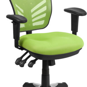 Wholesale Mid-Back Green Mesh Multifunction Executive Swivel Ergonomic Office Chair with Adjustable Arms