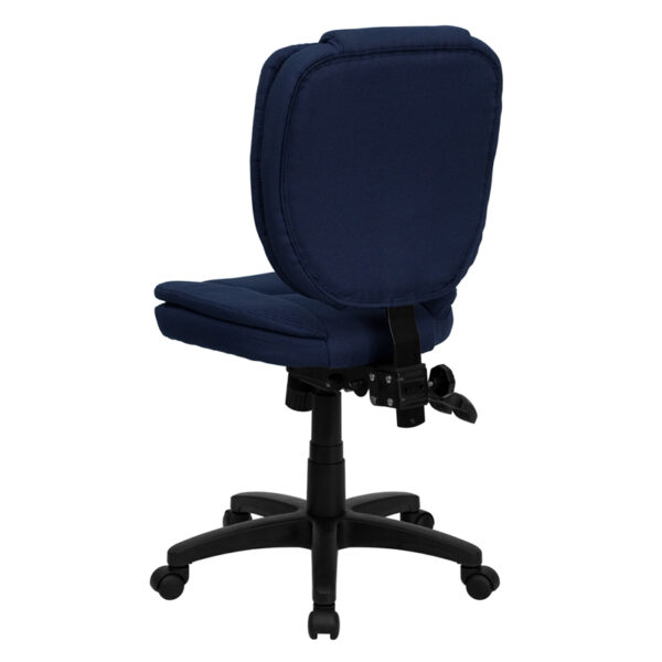 Contemporary Task Office Chair Navy Mid-Back Fabric Chair