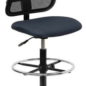 Wholesale Mid-Back Navy Blue Mesh Drafting Chair