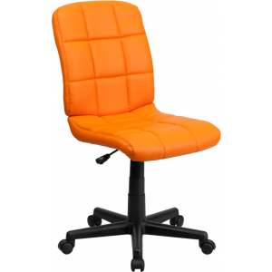 Wholesale Mid-Back Orange Quilted Vinyl Swivel Task Office Chair