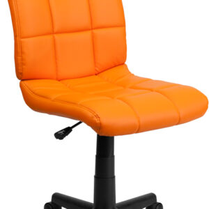 Wholesale Mid-Back Orange Quilted Vinyl Swivel Task Office Chair