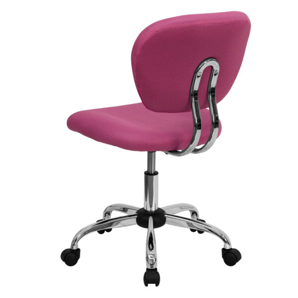 Contemporary Task Office Chair Pink Mid-Back Task Chair