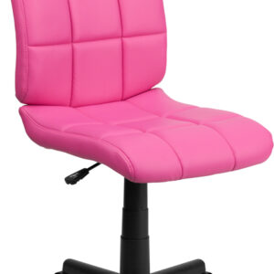 Wholesale Mid-Back Pink Quilted Vinyl Swivel Task Office Chair