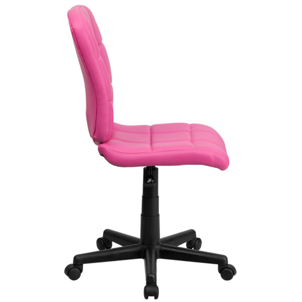 Contemporary Task Office Chair Pink Mid-Back Task Chair
