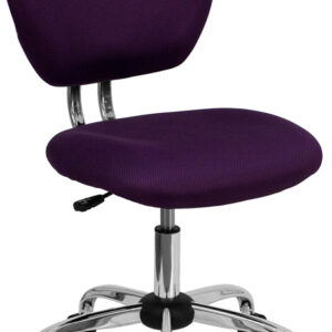 Wholesale Mid-Back Purple Mesh Padded Swivel Task Office Chair with Chrome Base