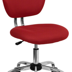 Wholesale Mid-Back Red Mesh Padded Swivel Task Office Chair with Chrome Base