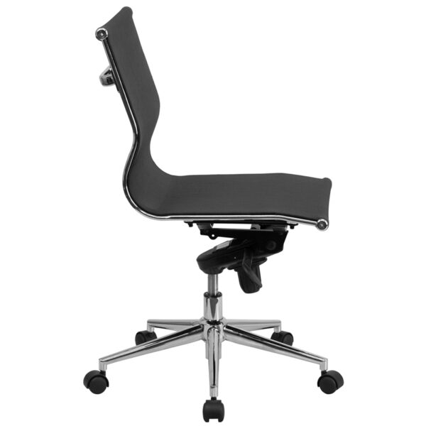 Lowest Price Mid-Back Transparent Black Mesh Executive Swivel Office Chair with Synchro-Tilt Mechanism