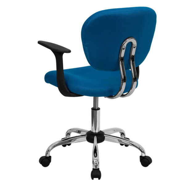Contemporary Task Office Chair Turquoise Mid-Back Task Chair