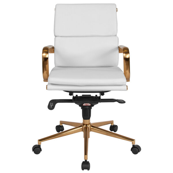 Contemporary Office Chair White Mid-Back Office Chair