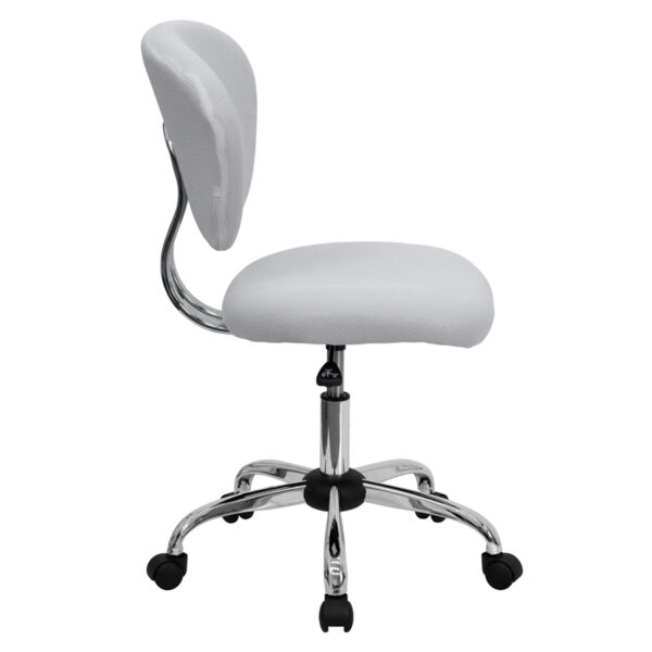 Contemporary Task Office Chair White Mid-Back Task Chair