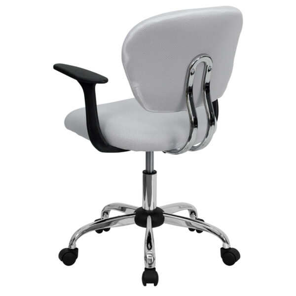 Contemporary Task Office Chair White Mid-Back Task Chair