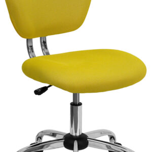 Wholesale Mid-Back Yellow Mesh Padded Swivel Task Office Chair with Chrome Base