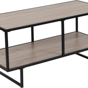 Wholesale Midtown Collection Sonoma Oak Wood Grain Finish TV Stand with Black Metal Frame