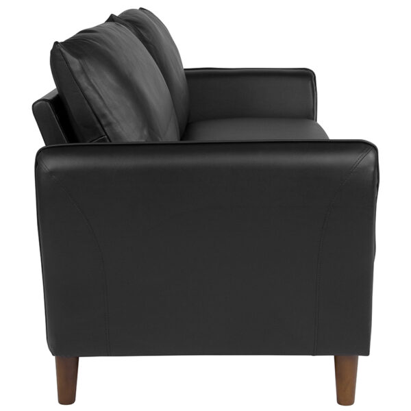 Contemporary Style Black Leather Sofa