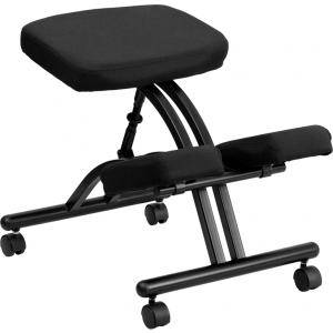 Wholesale Mobile Ergonomic Kneeling Office Chair in Black Fabric