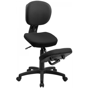 Wholesale Mobile Ergonomic Kneeling Posture Task Office Chair with Back in Black Fabric