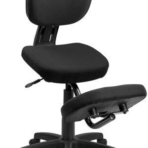 Wholesale Mobile Ergonomic Kneeling Posture Task Office Chair with Back in Black Fabric
