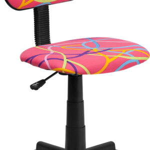 Wholesale Multi-Colored Swirl Printed Pink Swivel Task Office Chair