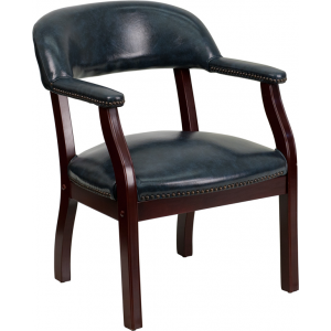 Wholesale Navy Vinyl Luxurious Conference Chair with Accent Nail Trim