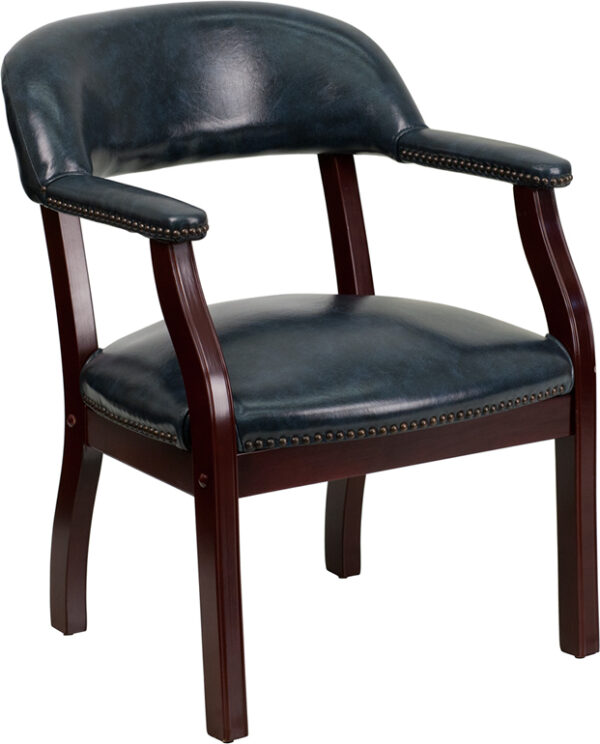 Wholesale Navy Vinyl Luxurious Conference Chair with Accent Nail Trim