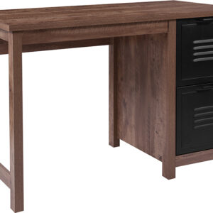 Wholesale New Lancaster Collection Crosscut Oak Wood Grain Finish Computer Desk with Metal Drawers