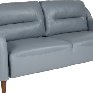 Wholesale Newton Hill Upholstered Bustle Back Sofa in Gray Leather