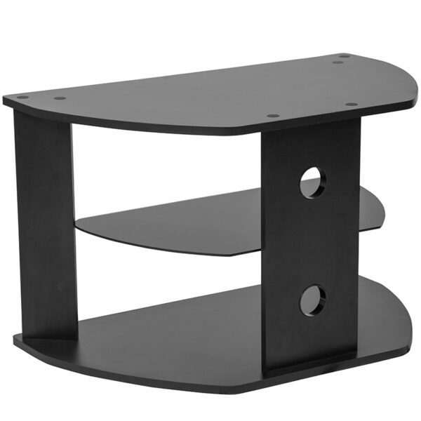 Contemporary Style Black TV Stand with Shelves