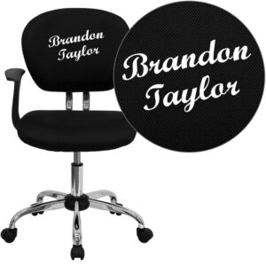 Wholesale Personalized Mid-Back Black Mesh Swivel Task Office Chair with Chrome Base and Arms
