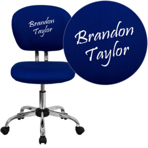 Wholesale Personalized Mid-Back Blue Mesh Swivel Task Office Chair with Chrome Base