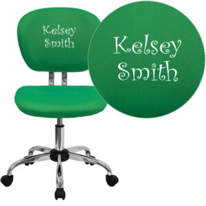Wholesale Personalized Mid-Back Bright Green Mesh Swivel Task Office Chair with Chrome Base