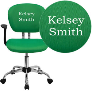 Wholesale Personalized Mid-Back Bright Green Mesh Swivel Task Office Chair with Chrome Base and Arms