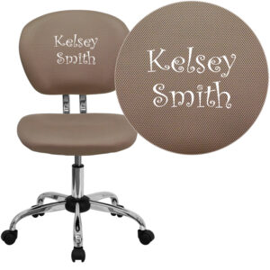 Wholesale Personalized Mid-Back Coffee Brown Mesh Swivel Task Office Chair with Chrome Base