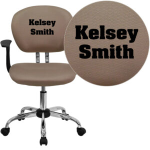 Wholesale Personalized Mid-Back Coffee Brown Mesh Swivel Task Office Chair with Chrome Base and Arms