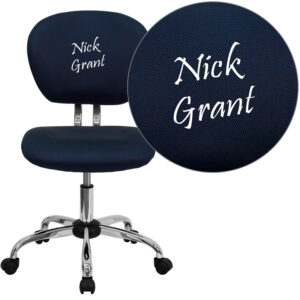 Wholesale Personalized Mid-Back Navy Mesh Swivel Task Office Chair with Chrome Base
