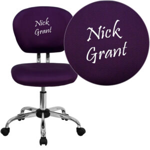 Wholesale Personalized Mid-Back Purple Mesh Swivel Task Office Chair with Chrome Base