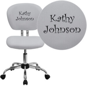 Wholesale Personalized Mid-Back White Mesh Swivel Task Office Chair with Chrome Base