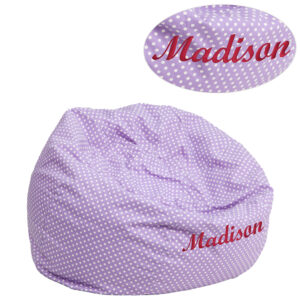 Wholesale Personalized Small Lavender Dot Kids Bean Bag Chair