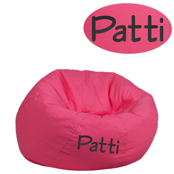 Wholesale Personalized Small Solid Hot Pink Kids Bean Bag Chair