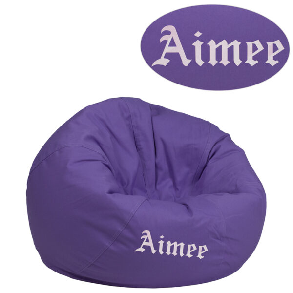 Wholesale Personalized Small Solid Purple Kids Bean Bag Chair