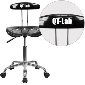 Wholesale Personalized Vibrant Black and Chrome Swivel Task Office Chair with Tractor Seat