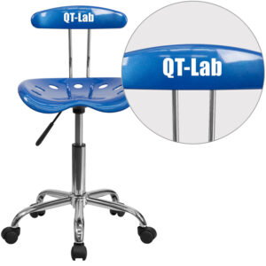 Wholesale Personalized Vibrant Bright Blue and Chrome Swivel Task Office Chair with Tractor Seat
