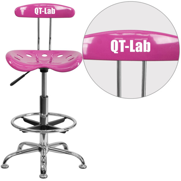 Wholesale Personalized Vibrant Candy Heart and Chrome Drafting Stool with Tractor Seat