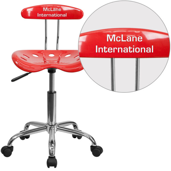 Wholesale Personalized Vibrant Cherry Tomato and Chrome Swivel Task Office Chair with Tractor Seat