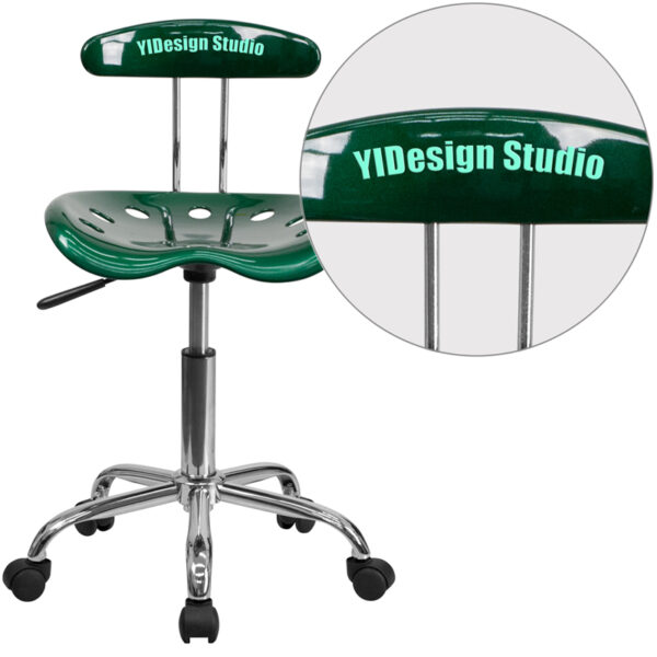 Wholesale Personalized Vibrant Green and Chrome Swivel Task Office Chair with Tractor Seat